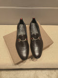 Gucci Black Embossed Horsebit Loafers — hero