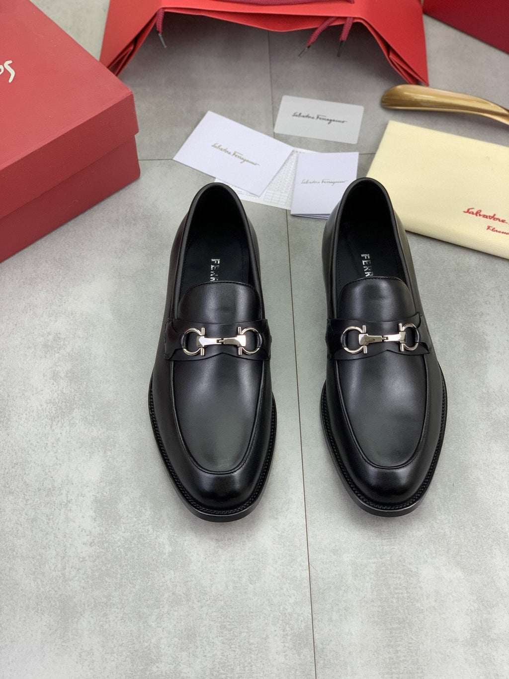 Salvatore Ferragamo Leather Horsebit Loafers — hero