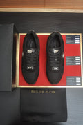 Philipp Plein White and Light-Gray Low-Top Sneakers — front