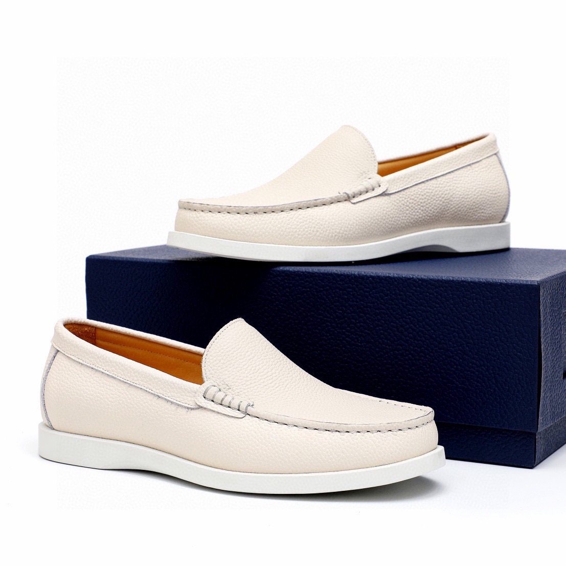 Dior Pebble-Grain Slip-On Shoes — front
