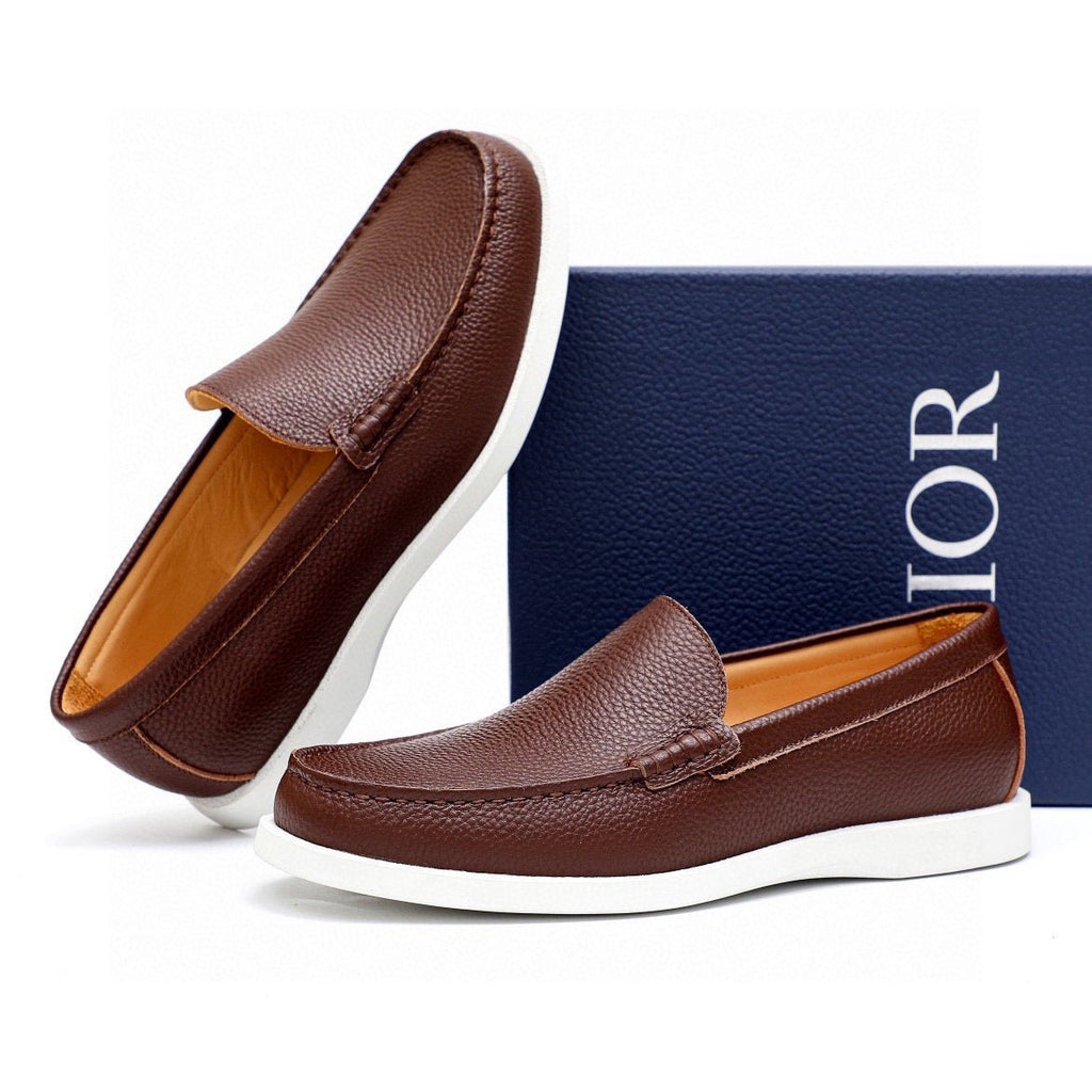 Dior Pebble-Grain Slip-On Shoes — front