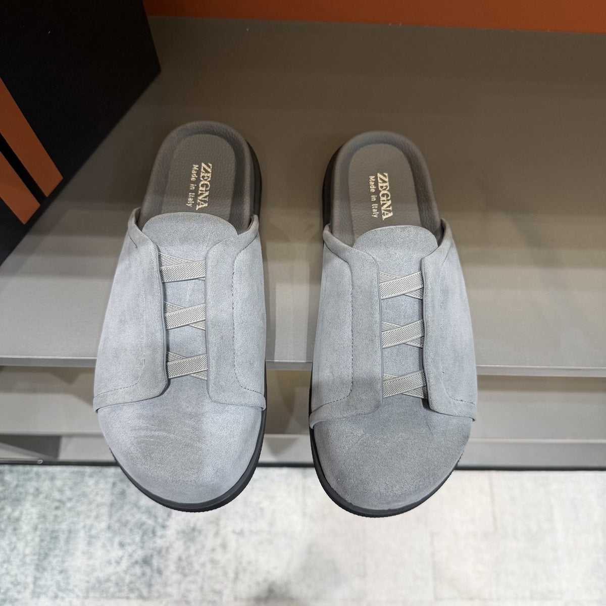 ZEGNA Cutout Slide Sandals — front