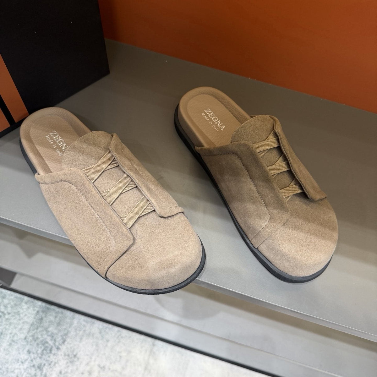 ZEGNA Cutout Slide Sandals — front