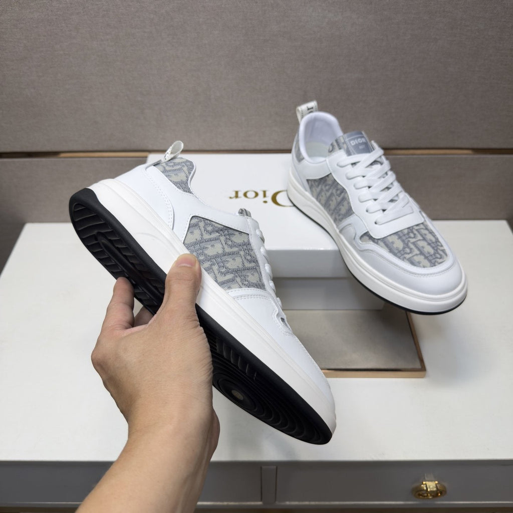 Dior Men's Patterned Panel Low-Top Sneakers — side