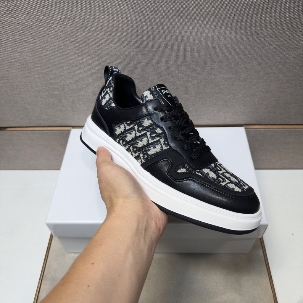 Dior Men's Patterned Panel Low-Top Sneakers — model