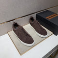 Zegna Black Textured Slip-On Sneakers — front