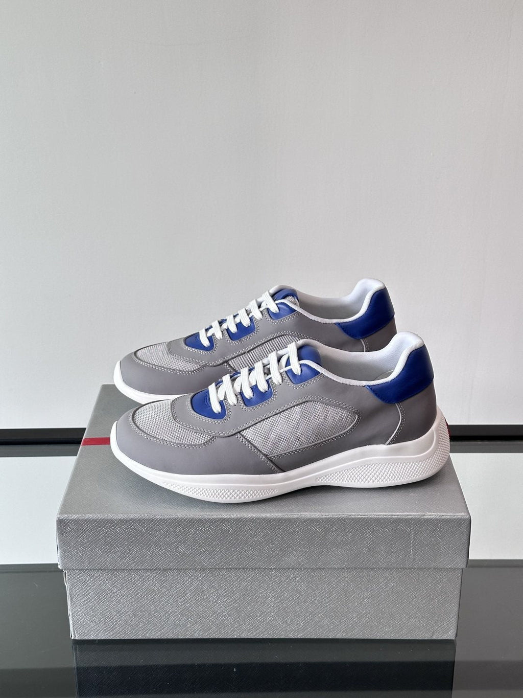 Prada Men's Low-Top Leather Sneakers — front