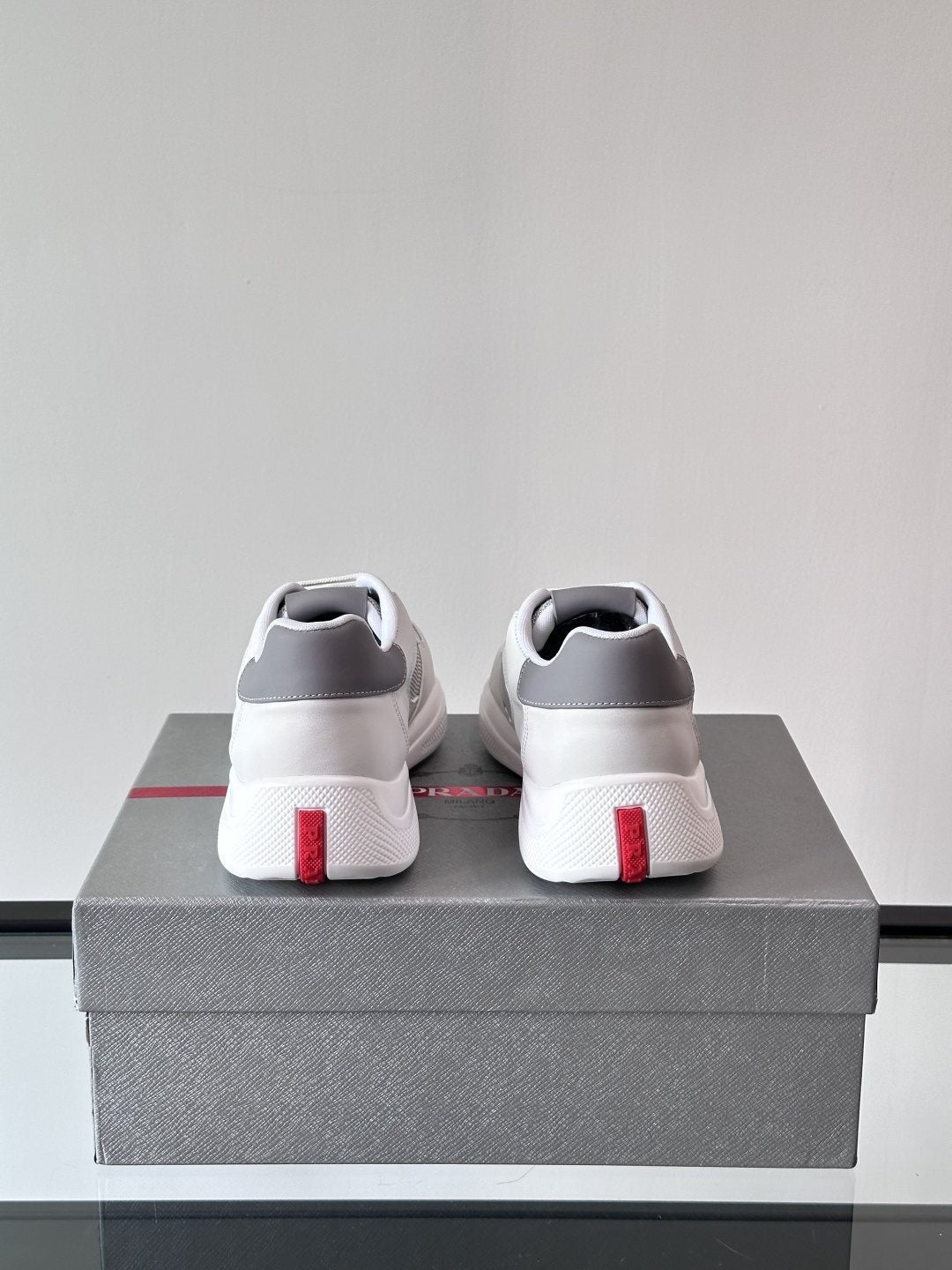 Prada Men's Low-Top Leather Sneakers — back