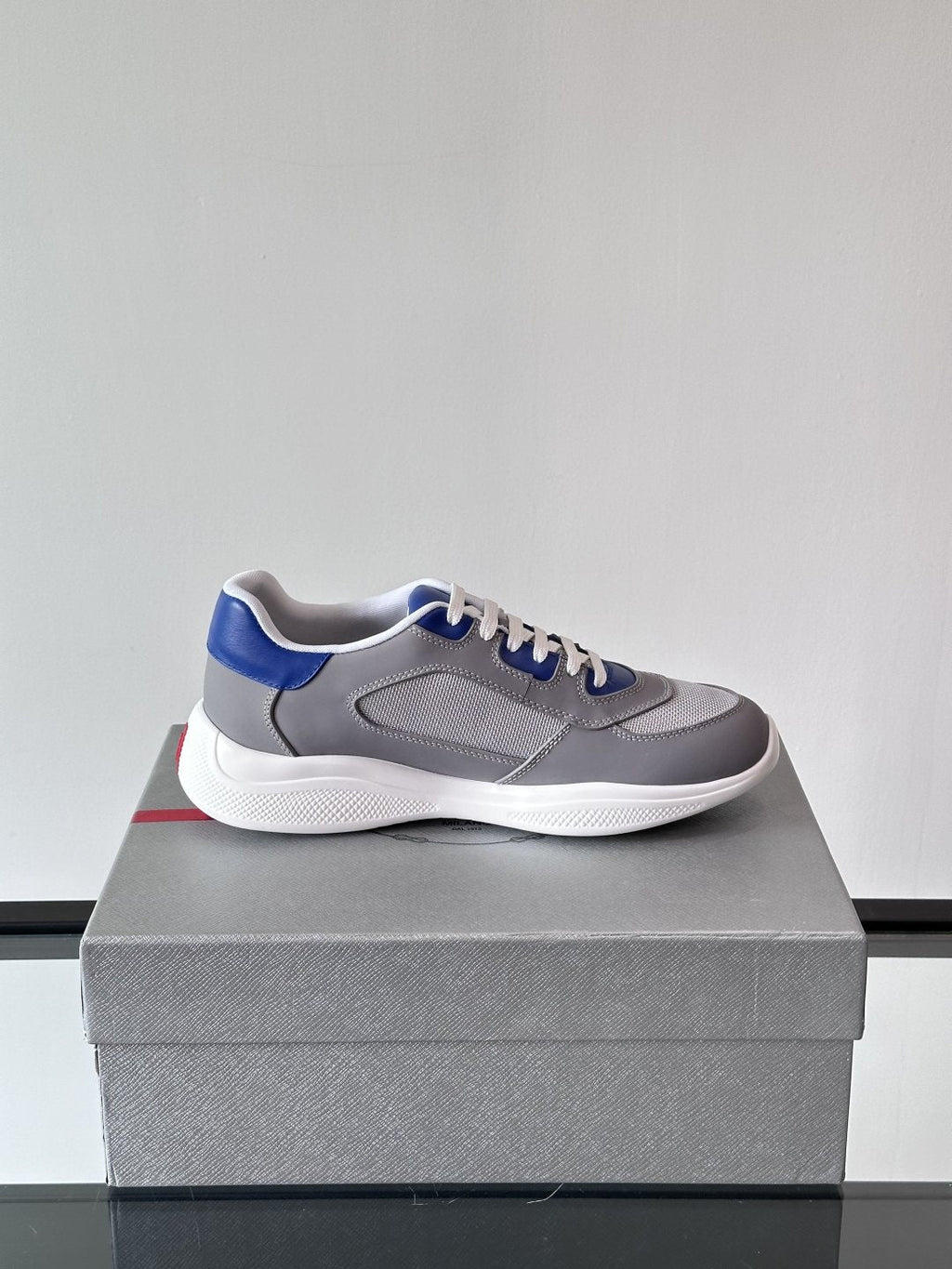 Prada Men's Low-Top Leather Sneakers — side