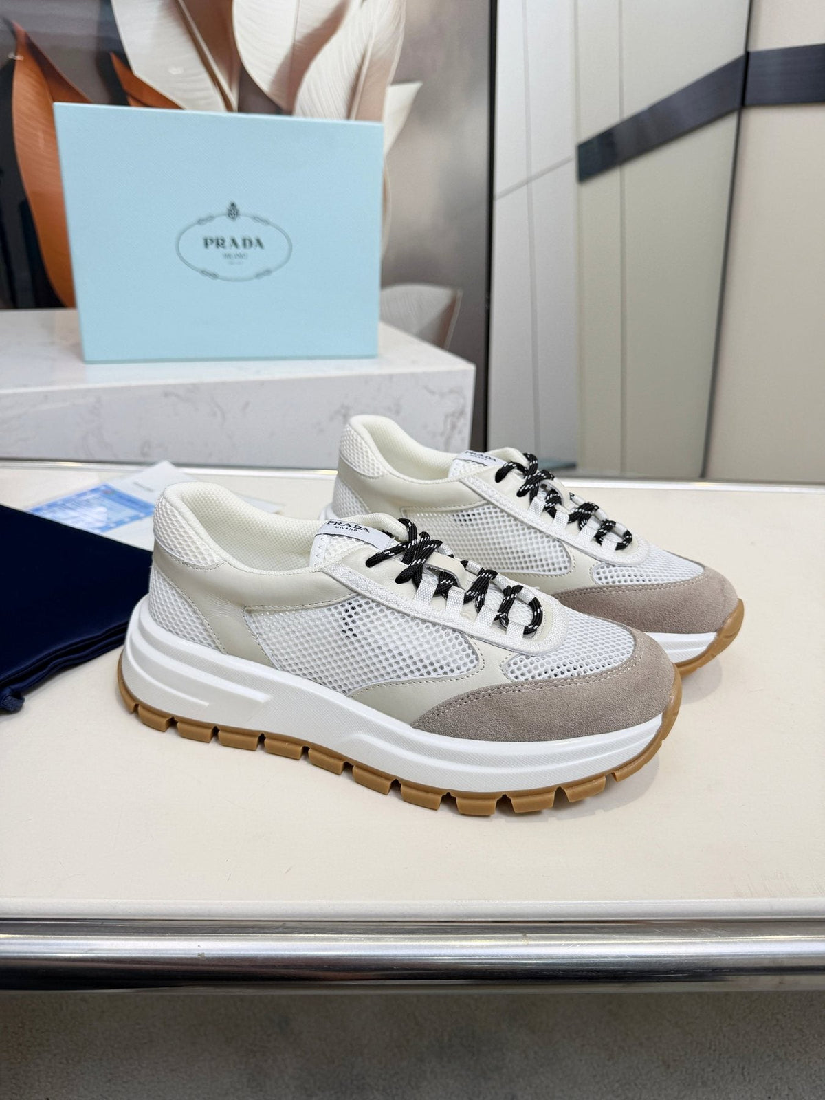 Prada Mesh Panel Sneakers — side