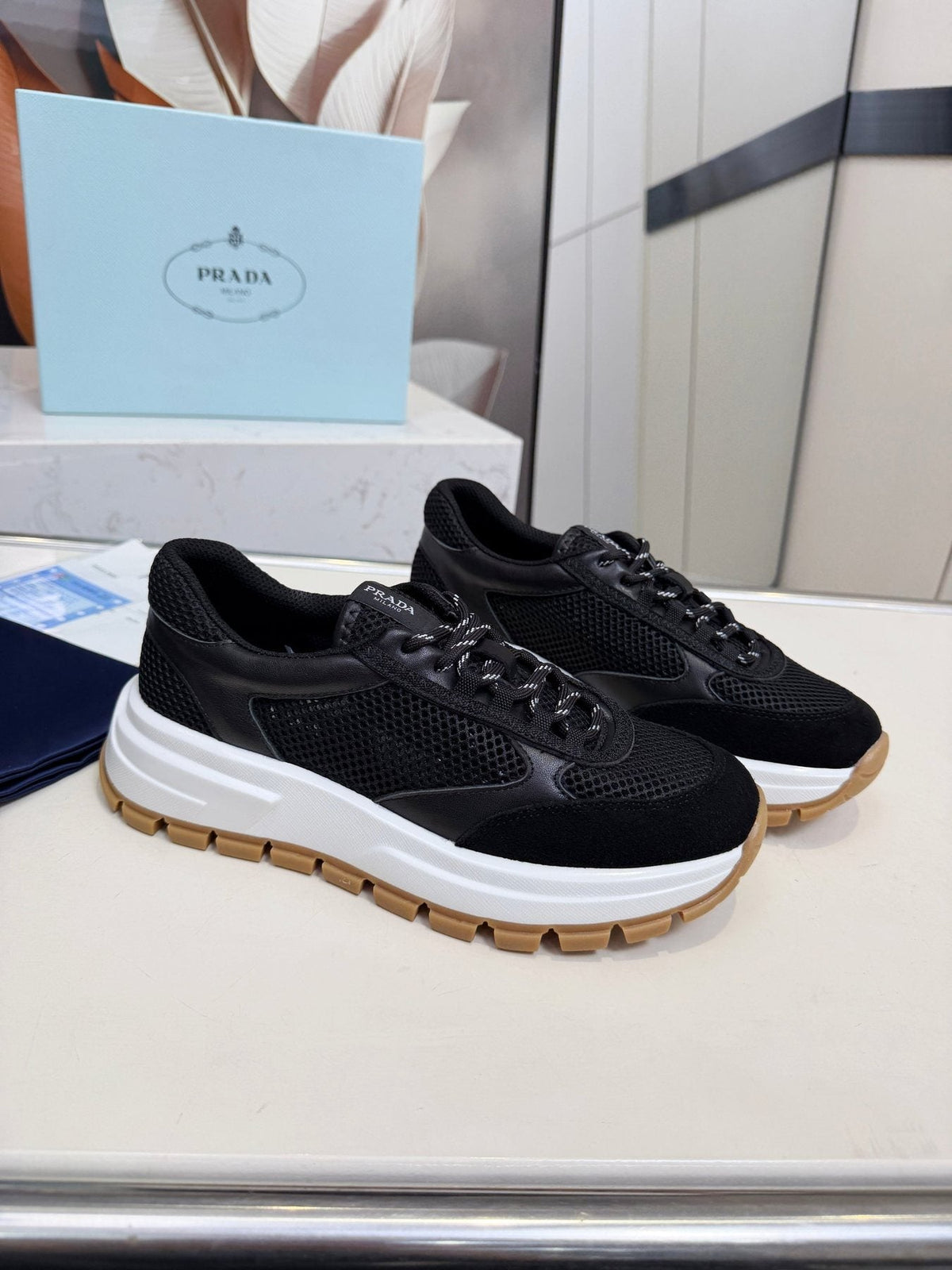 Prada Mesh Panel Sneakers — front