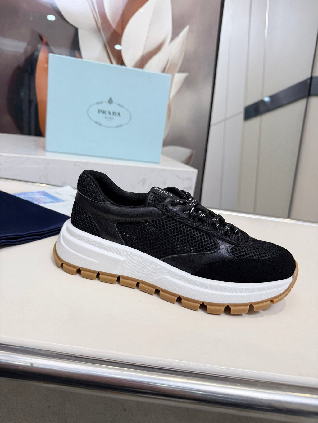 Prada Mesh Panel Sneakers — side