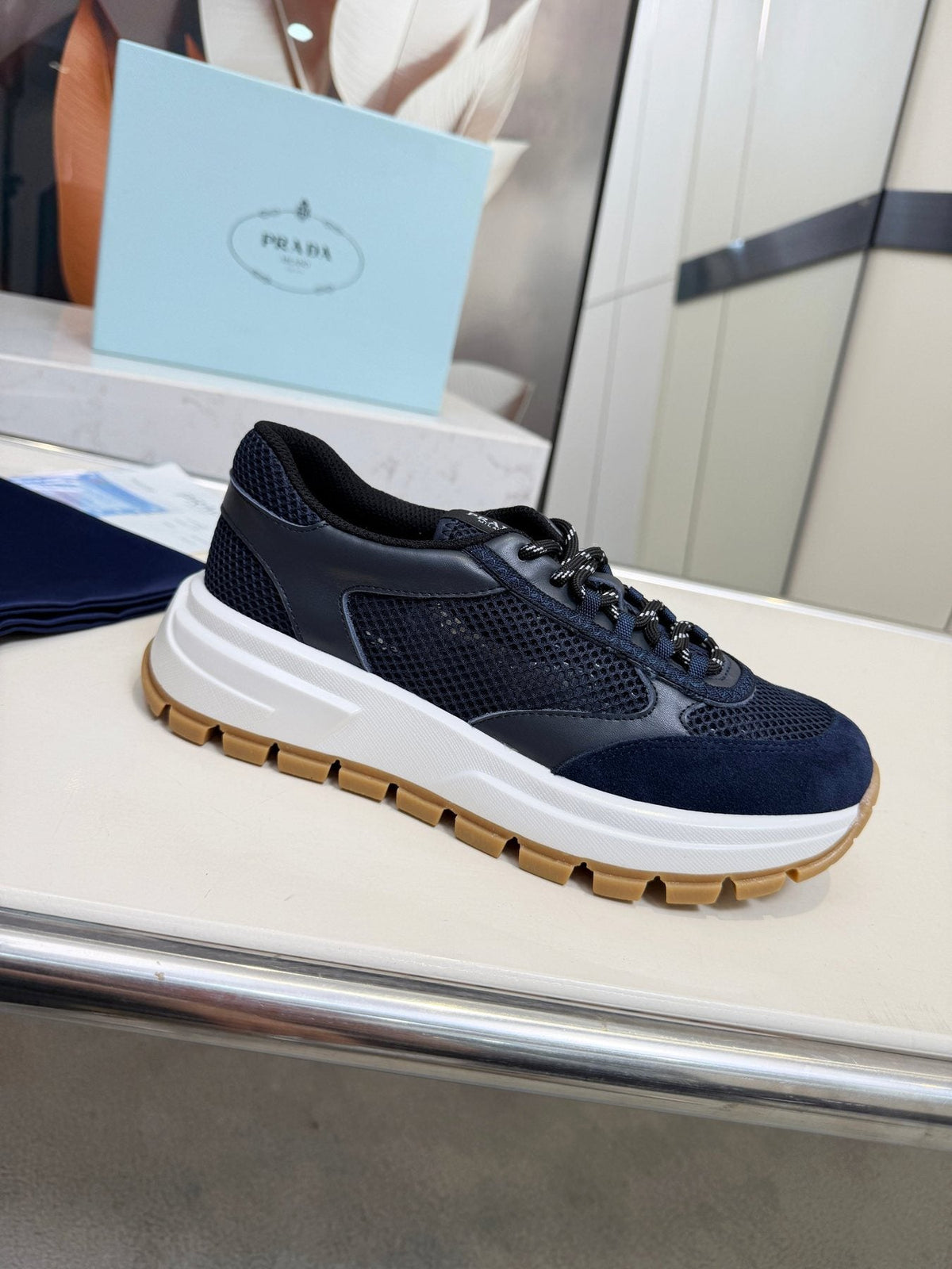 Prada Mesh Panel Sneakers — side