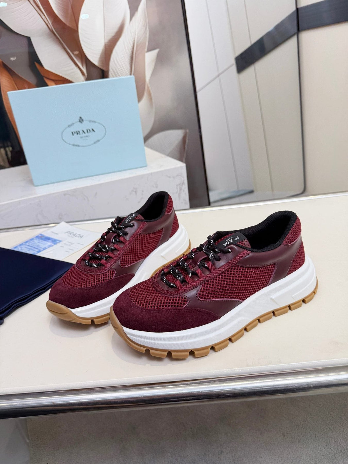 Prada Mesh Panel Sneakers — side
