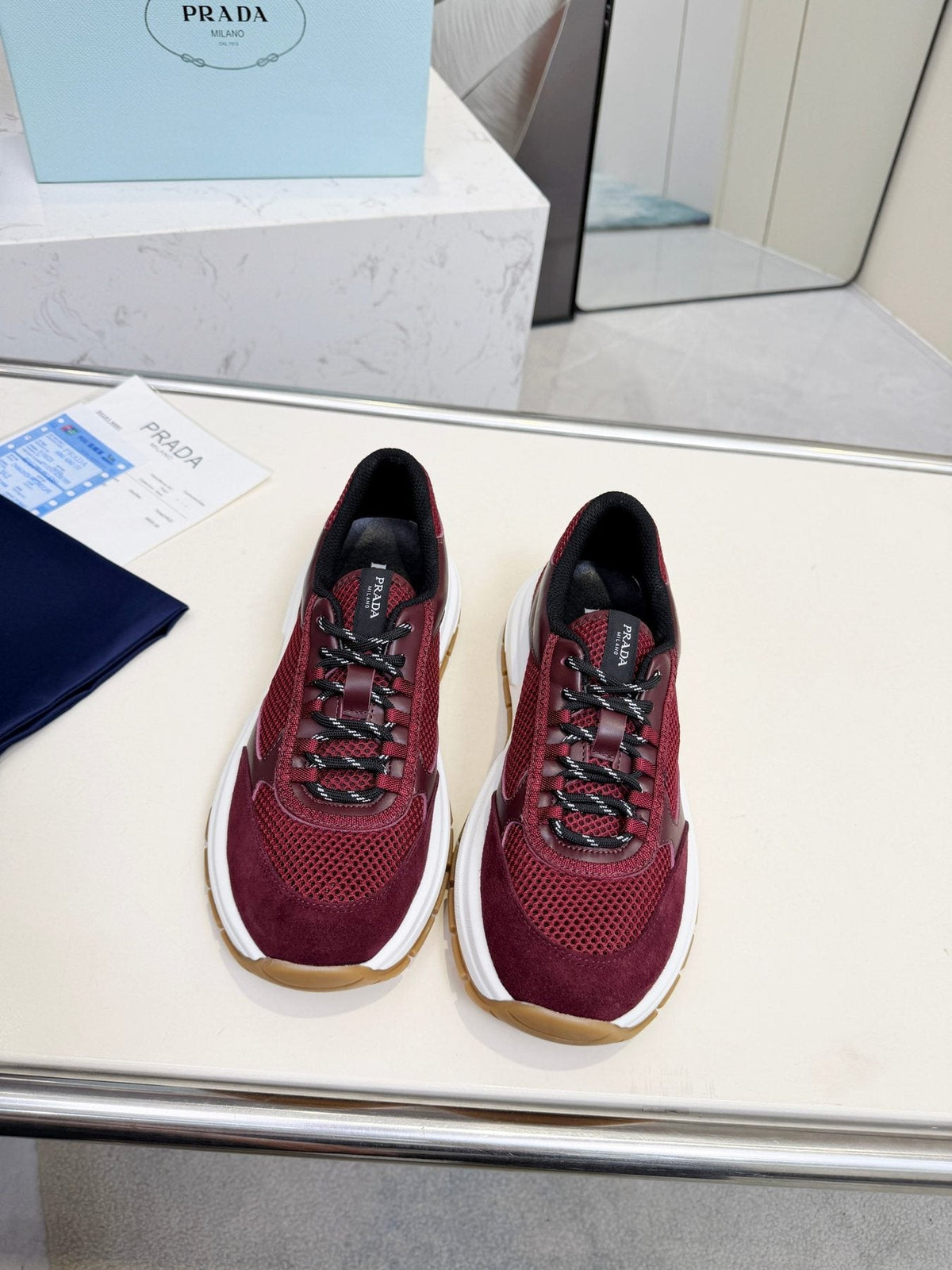 Prada Mesh Panel Sneakers — front
