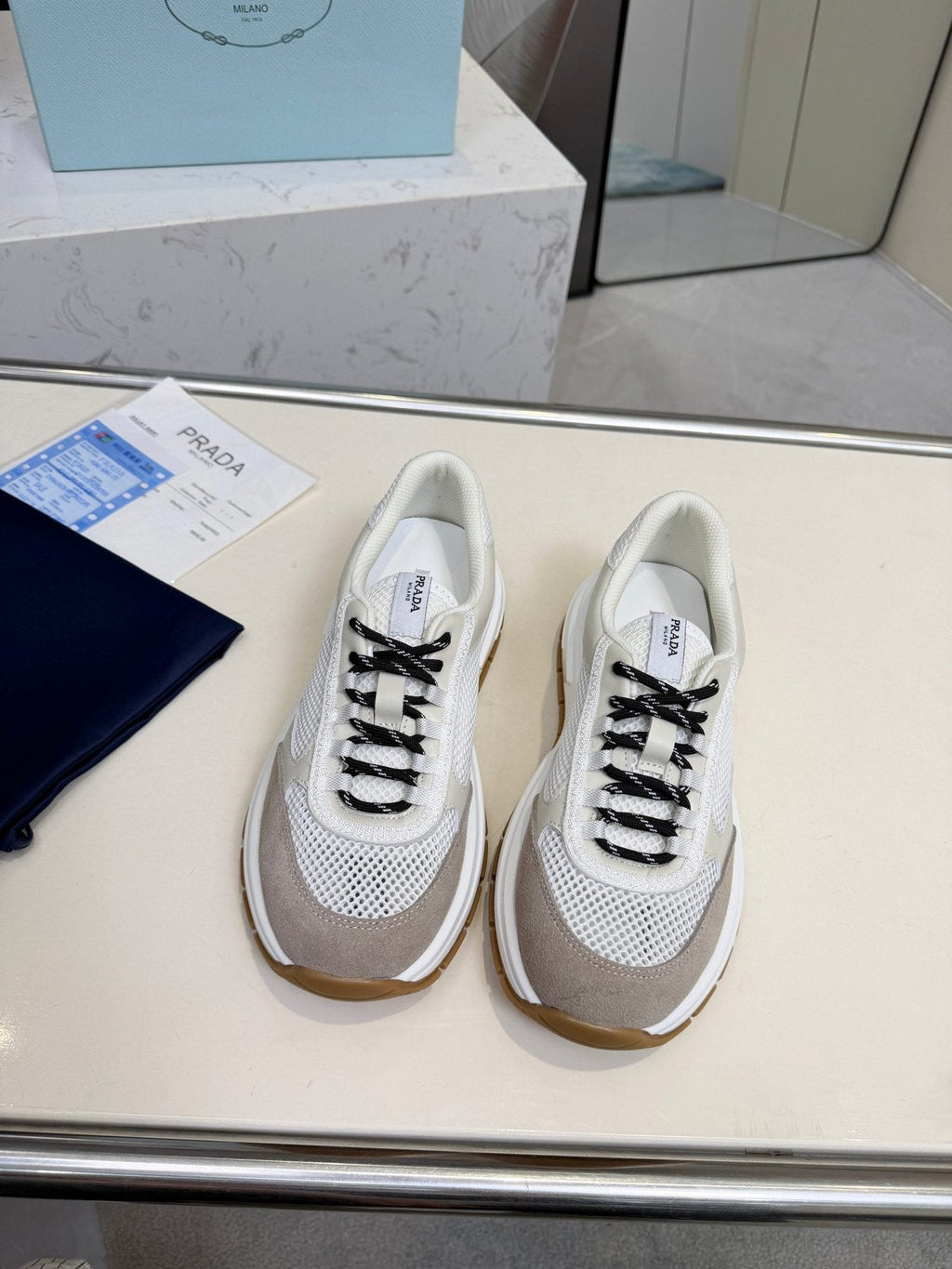 Prada Mesh Panel Sneakers — front
