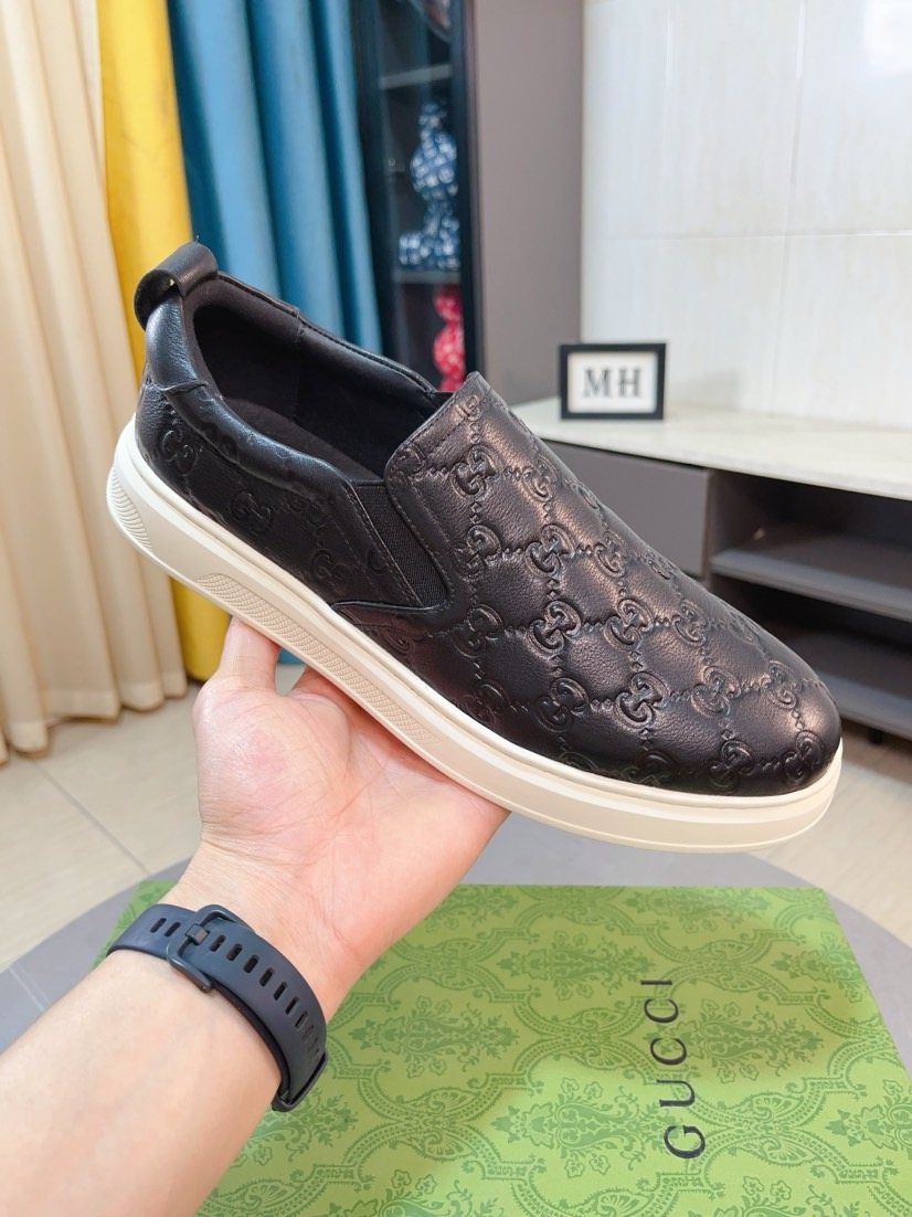 Gucci Embossed Slip-On Sneakers — side