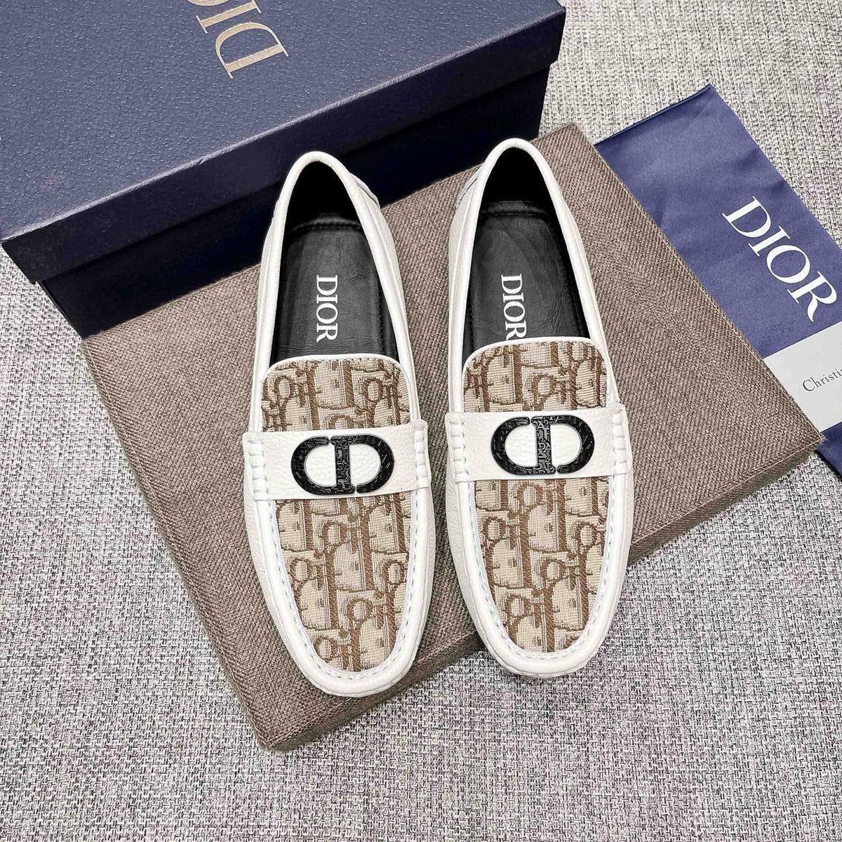 Dior Patterned Vamp Loafers — detail