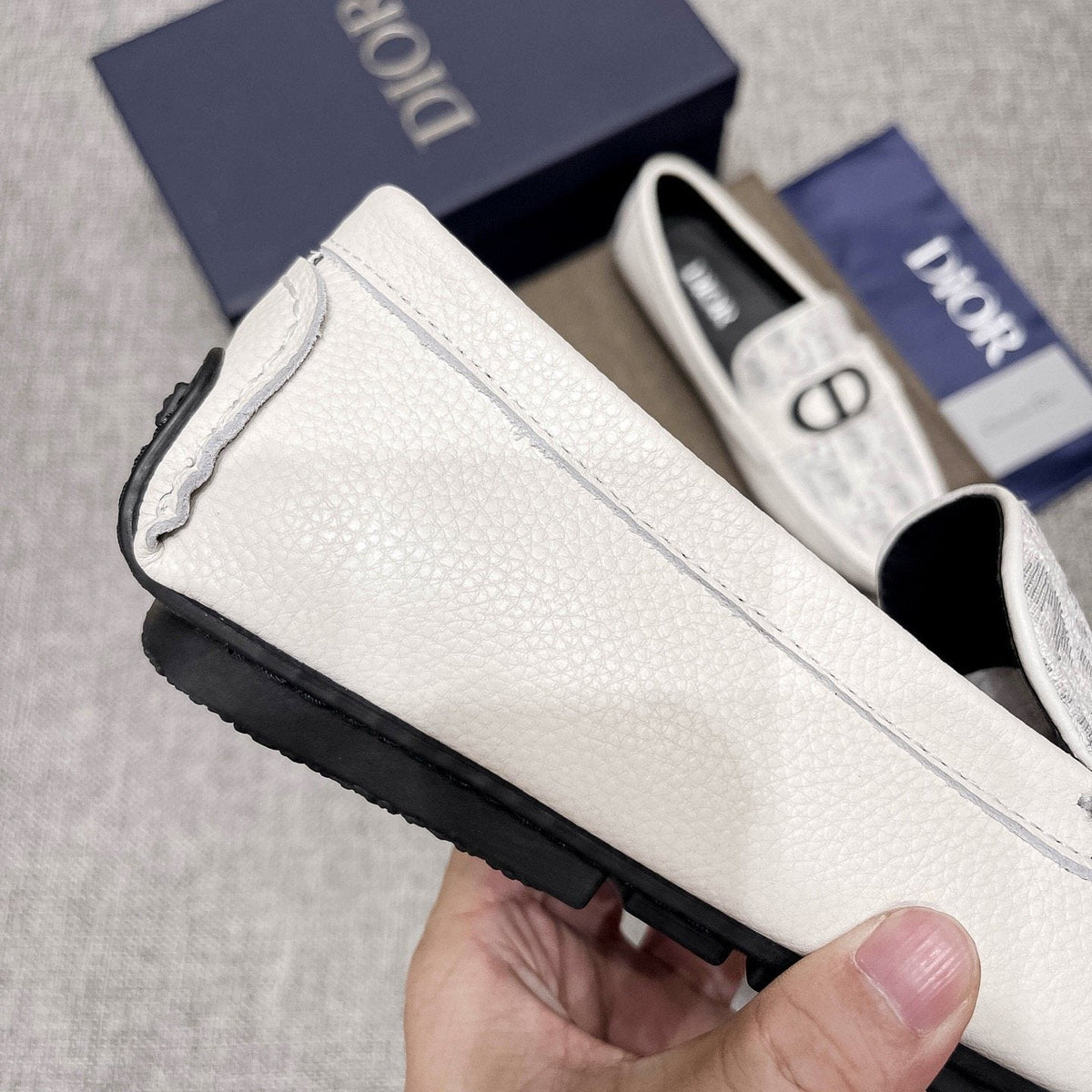 Dior Patterned Vamp Loafers — detail