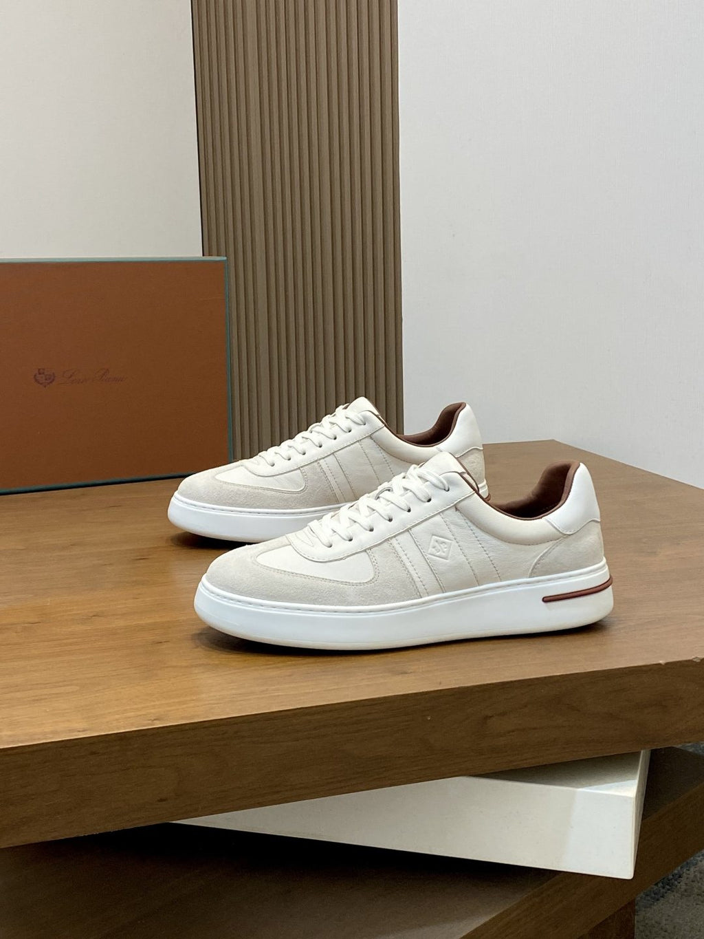 Loro Piana Tan Low-Top Sneakers — front