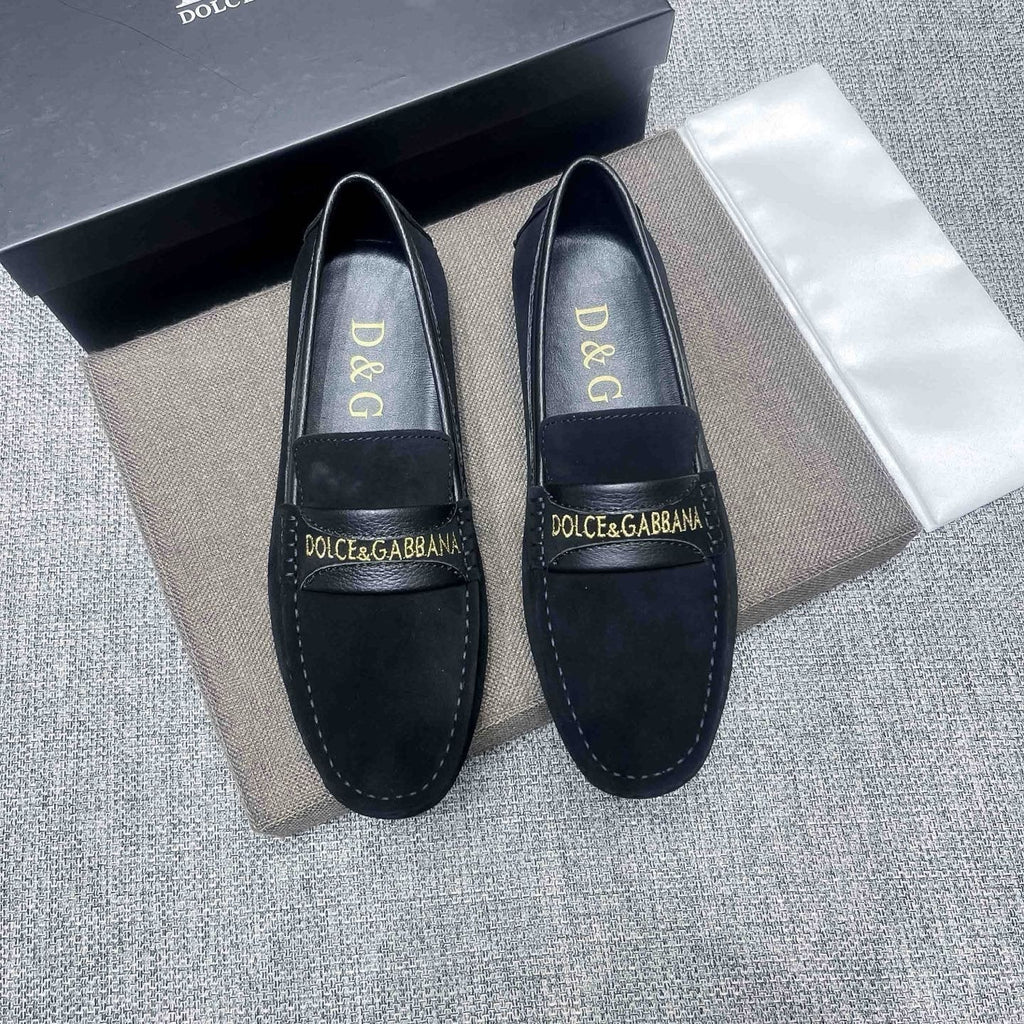 Dolce & Gabbana Gold-Detail Loafers — front