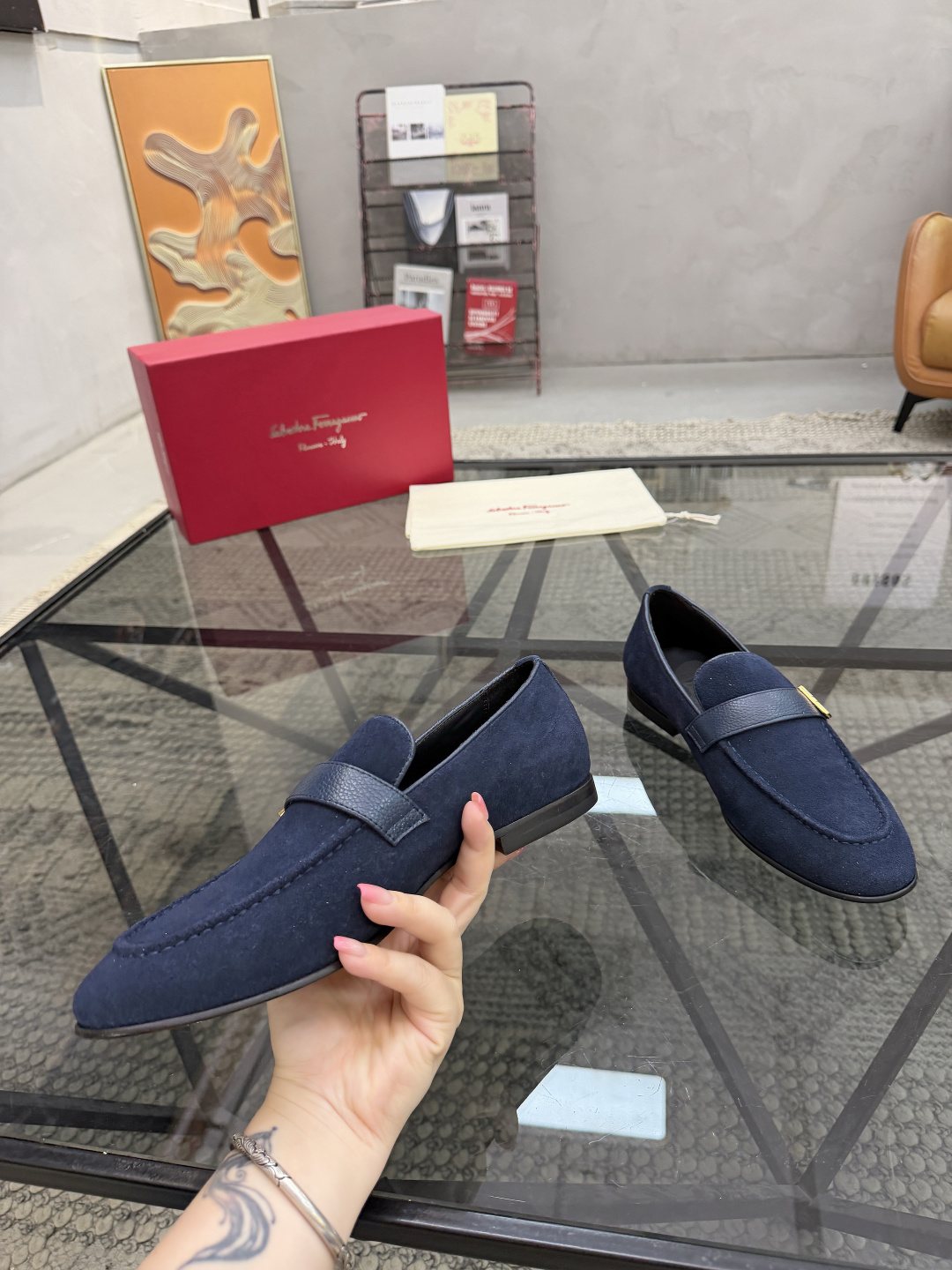 Men's Ring Detail Slip-On Loafers — model