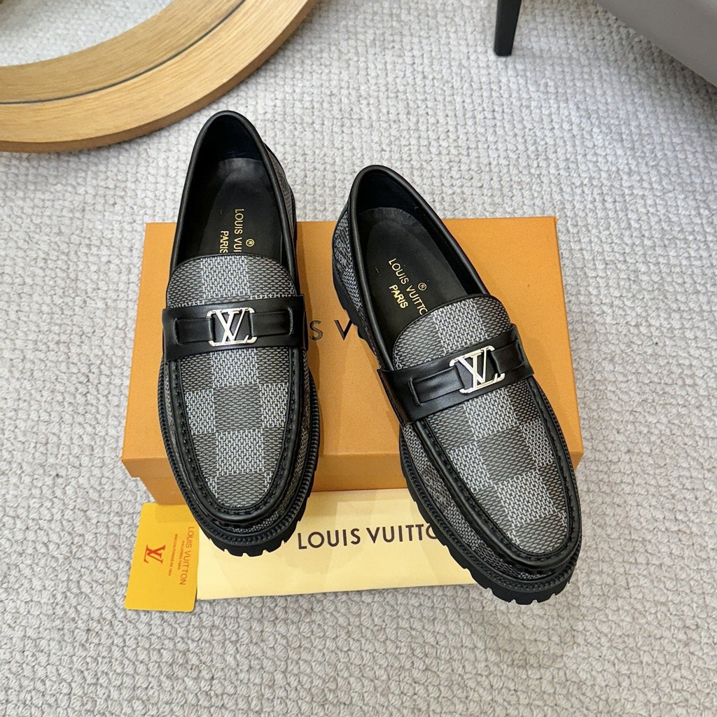 Louis Vuitton Checkered Lug Sole Loafers — front