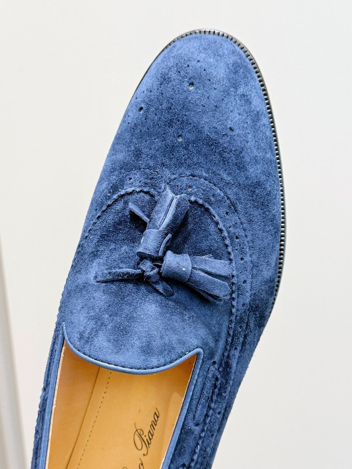 Loro Piana Suede Tassel Loafers — detail