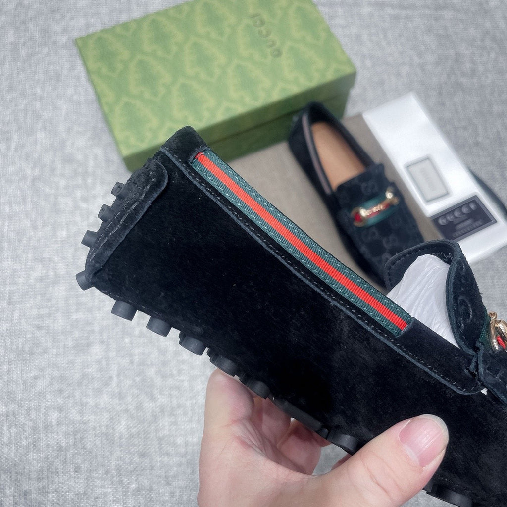 Gucci GG-Pattern Horsebit-Style Loafers — side