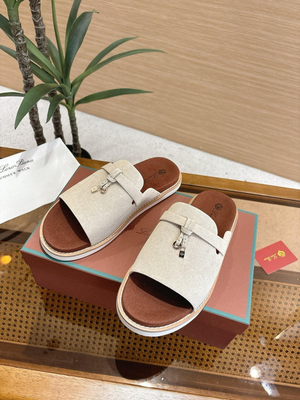 Loro Piana Cross-Strap Mule Sandals — front