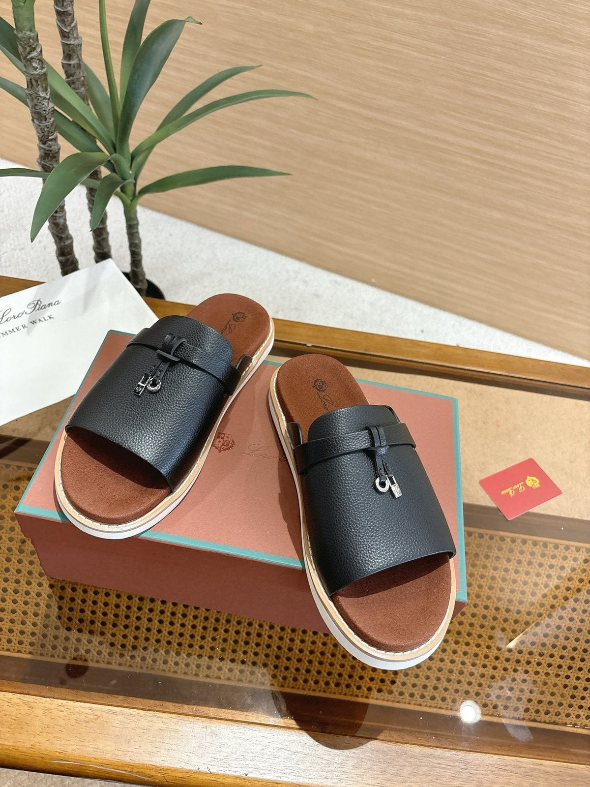 Loro Piana Cross-Strap Mule Sandals — front