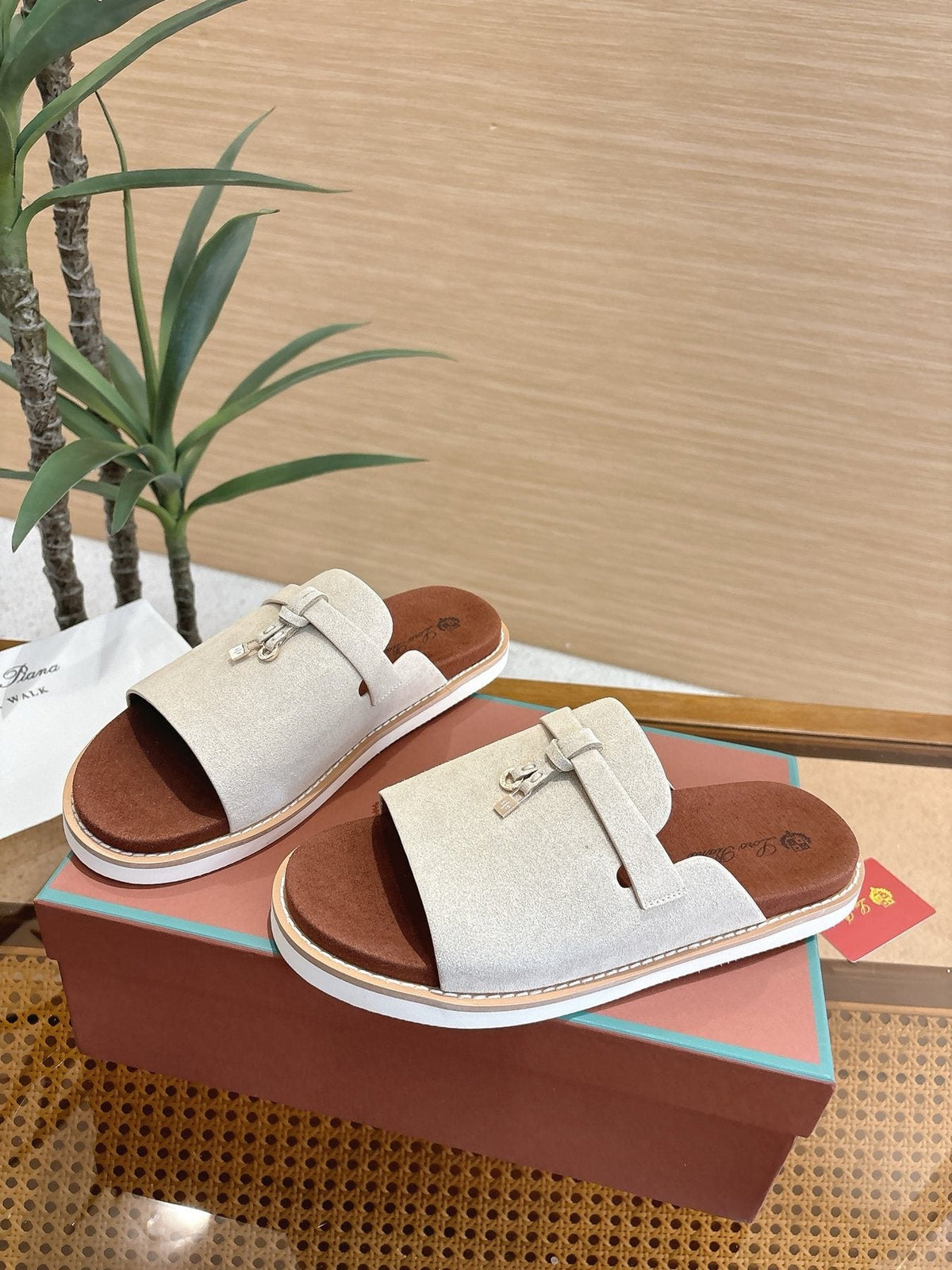 Loro Piana Cross-Strap Mule Sandals — front