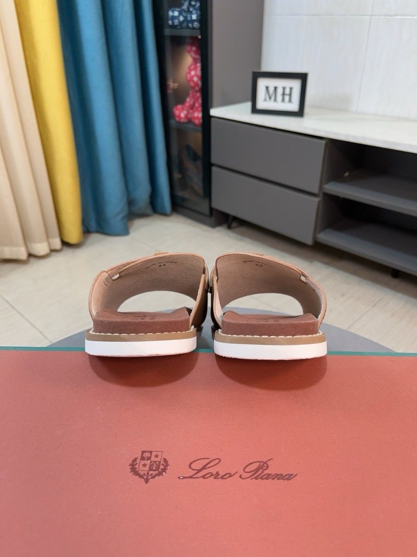 Loro Piana Buckle Slide Sandals — back