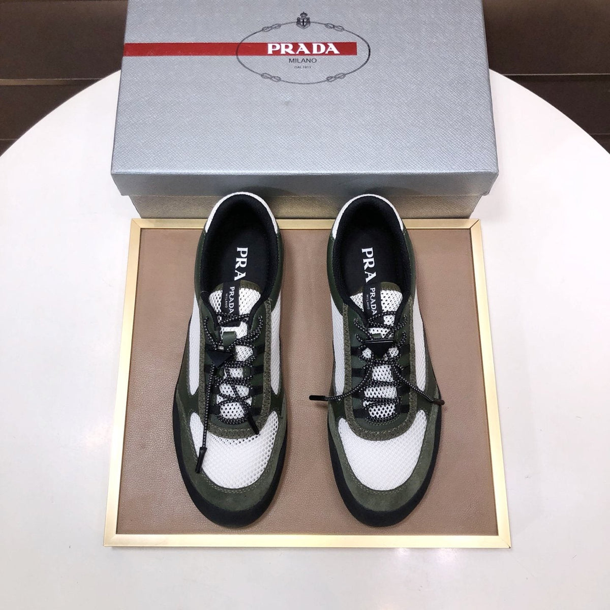 Prada Mesh Panel Low-Top Sneakers — front