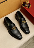 微商相册测试鞋子-Valentino Gold-Tone V Hardware Loafers — hero