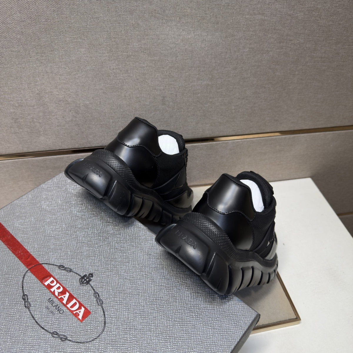 Prada Paneled Low-Top Sneakers — back