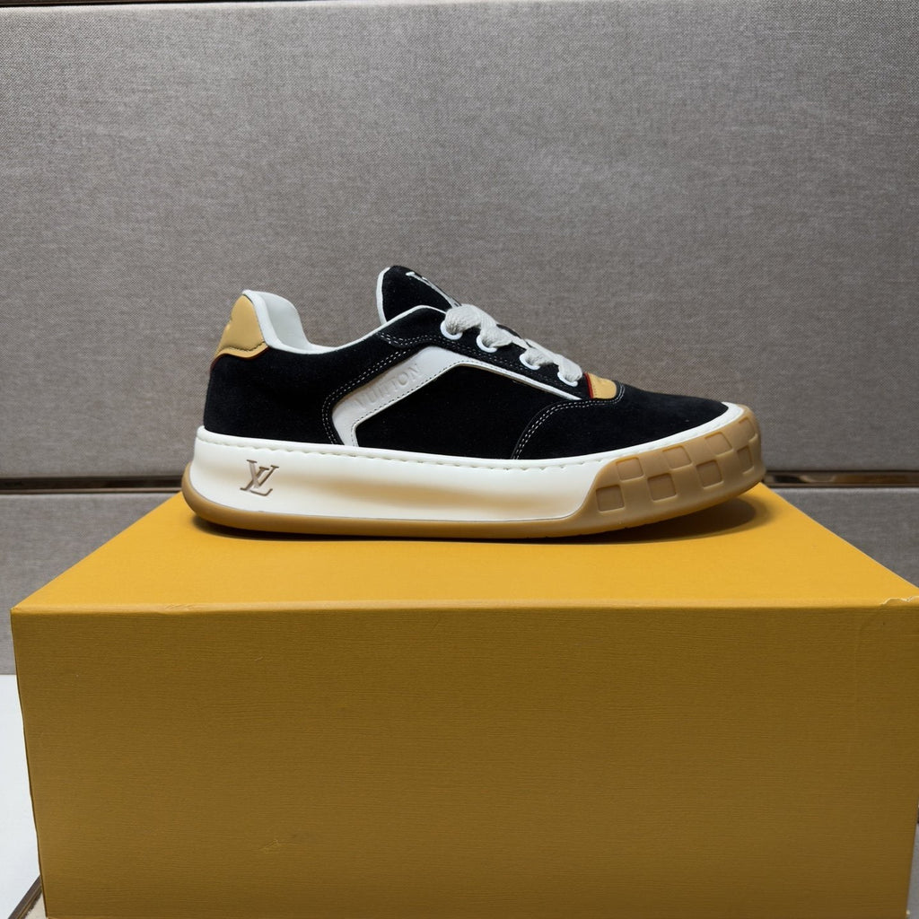 Louis Vuitton Black & White Low-Top Sneakers — front