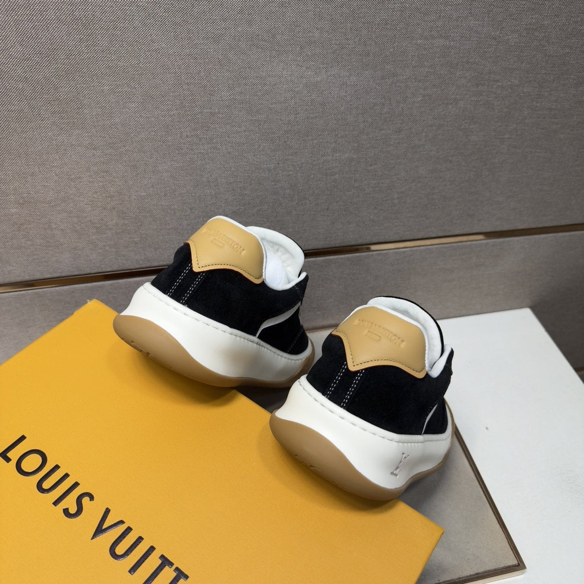 Louis Vuitton Black & White Low-Top Sneakers — back