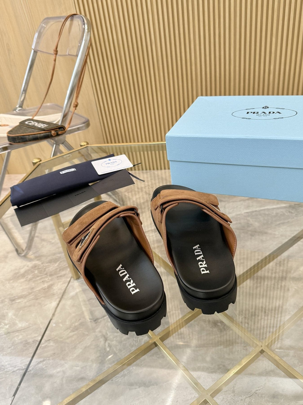 Prada Lug Sole Platform Sandals — back