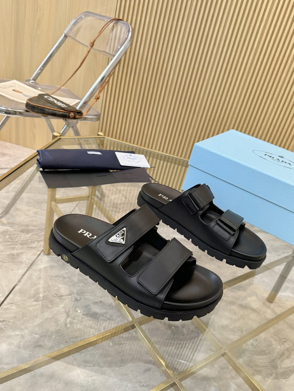 Prada Lug Sole Platform Sandals — side