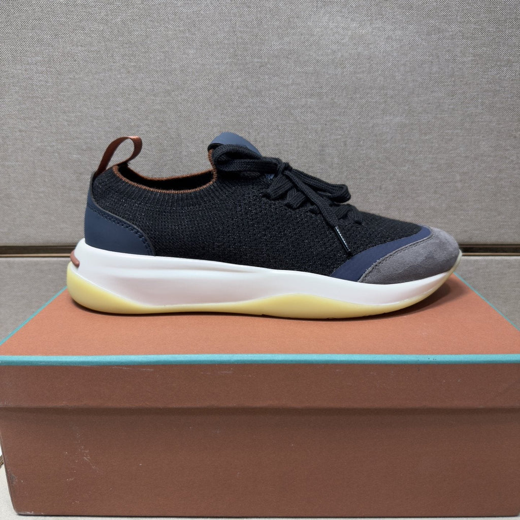 Loro Piana Men’s Mixed-Material Low-Top Sneakers — hero