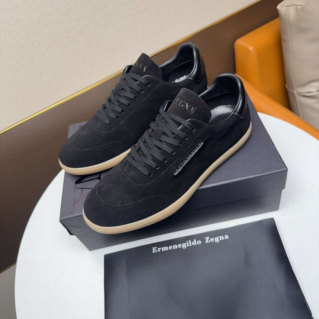 ZEGNA Suede Low-Top Sneakers — side