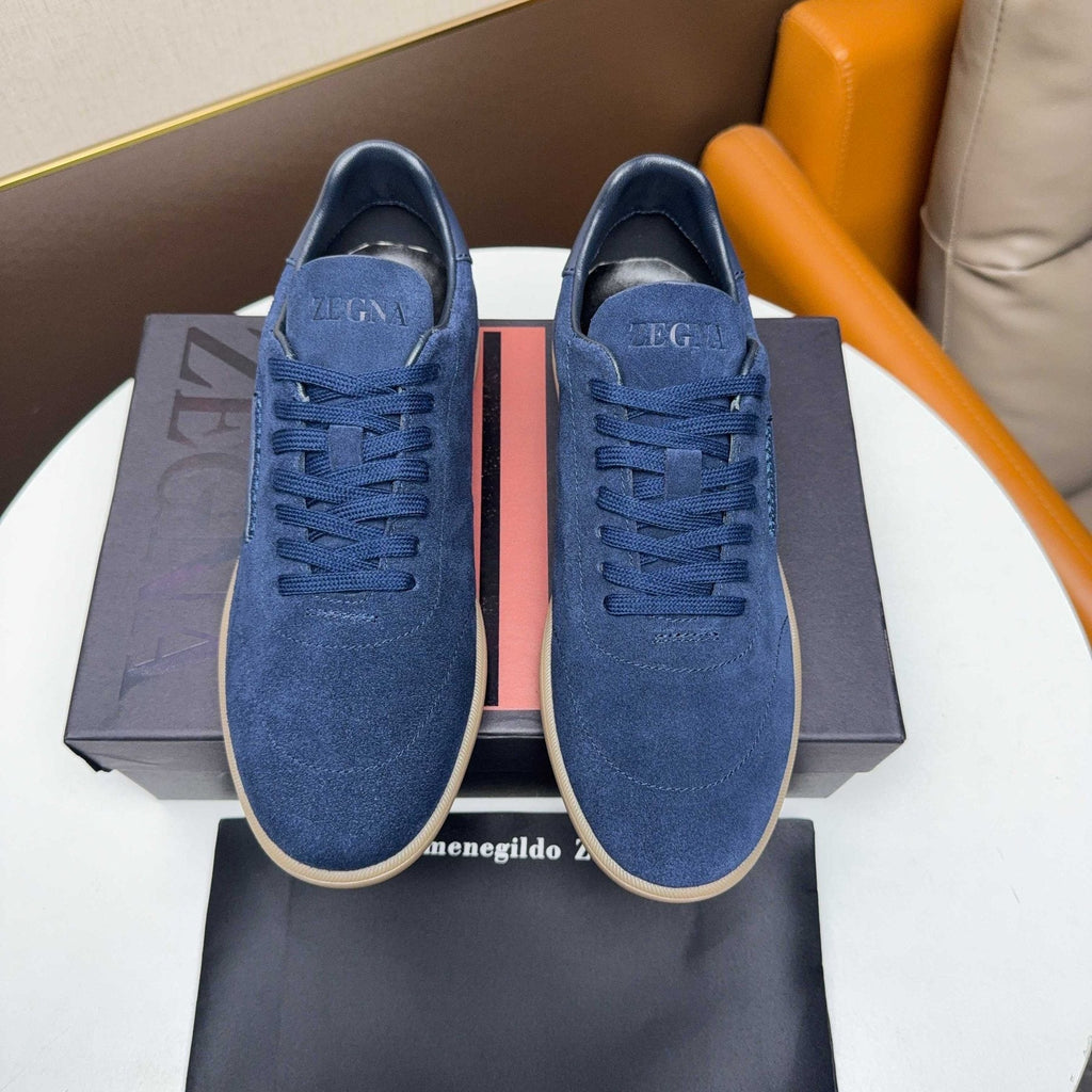 ZEGNA Suede Low-Top Sneakers — front