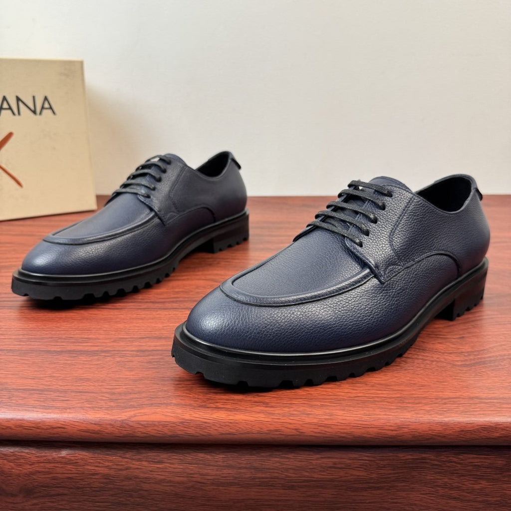 Dolce & Gabbana Grained Leather Derby Shoes — front