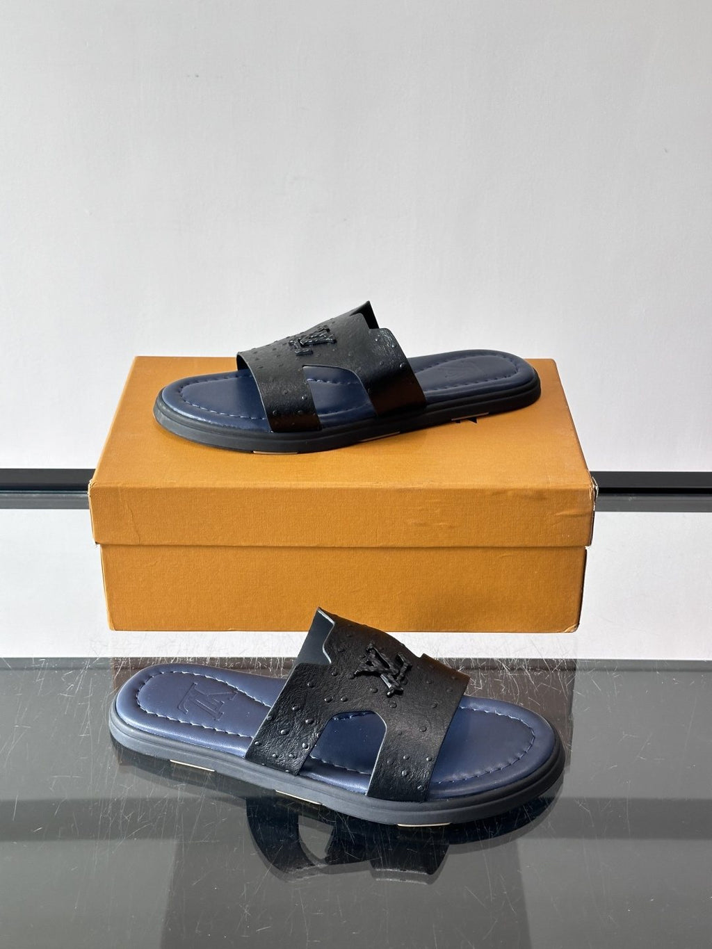 Louis Vuitton Monogram Slide Sandals — front