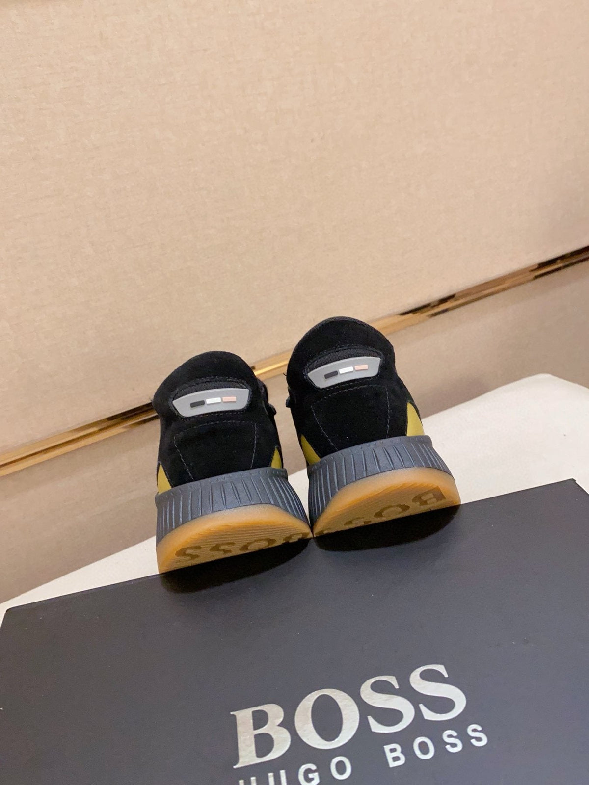 BOSS Knit Lace-Up Sneakers — back