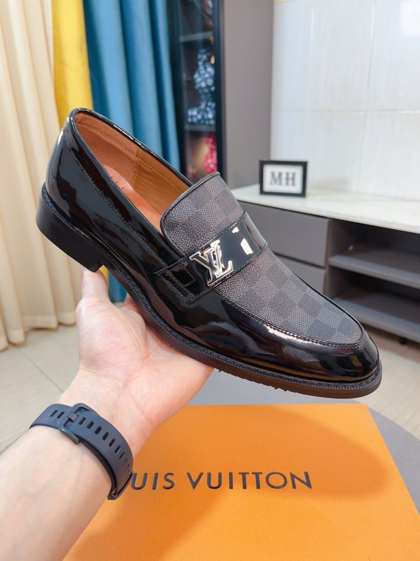 Louis Vuitton Check Panel Loafers — model