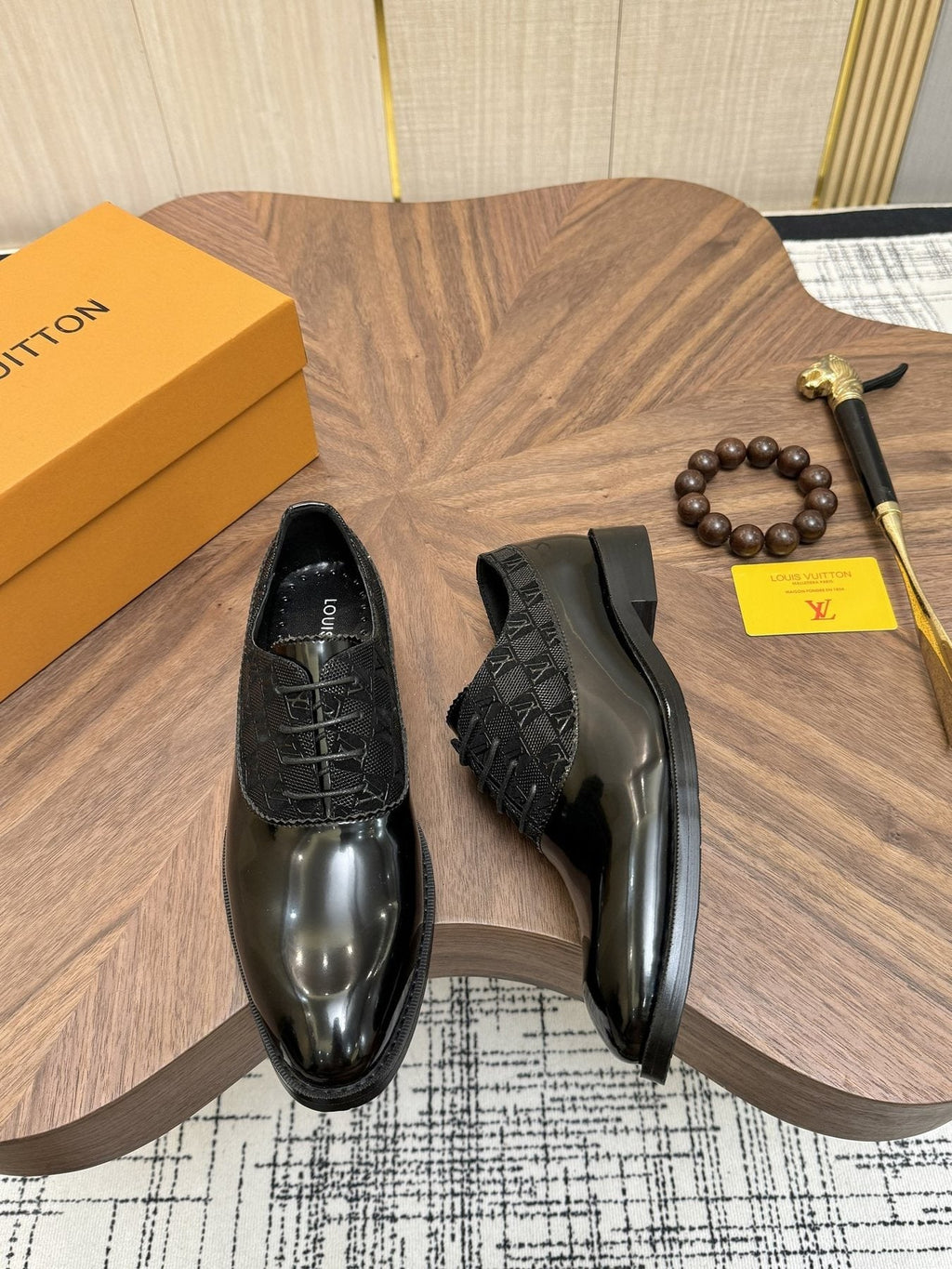 Louis Vuitton Textured Vamp Lace-Up Dress Shoes — front