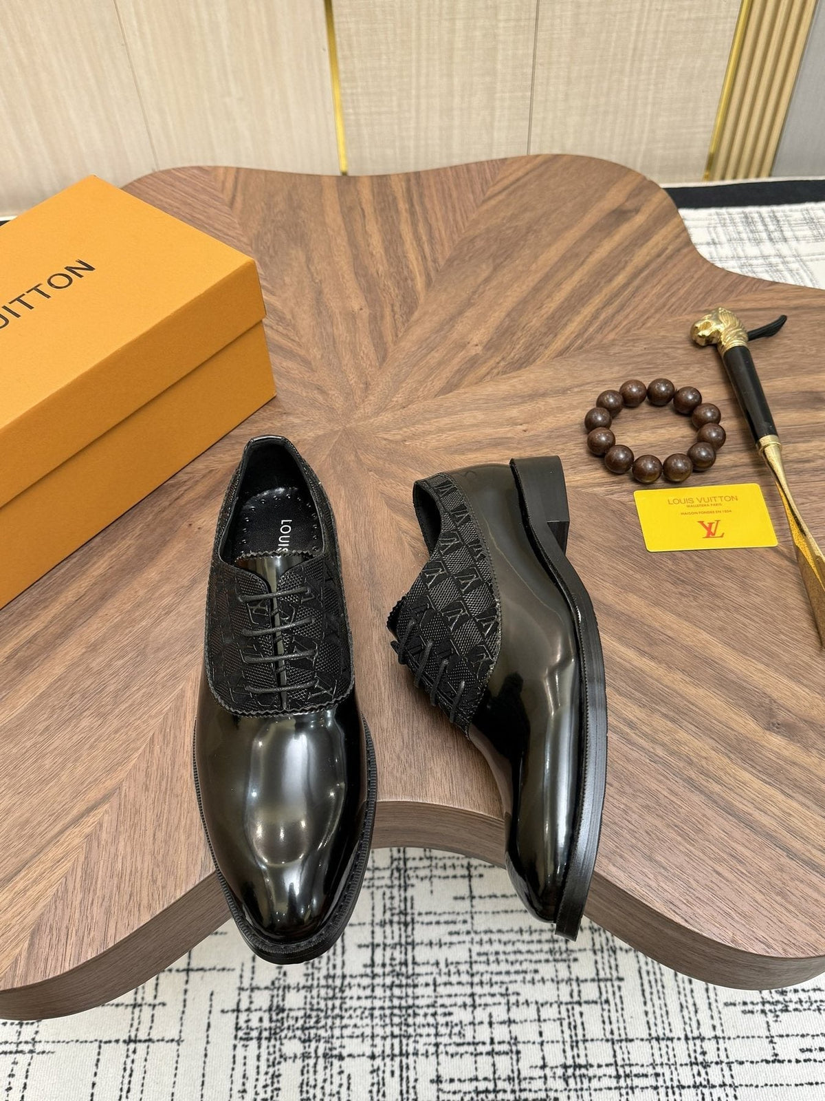 Louis Vuitton Textured Vamp Lace-Up Dress Shoes — front