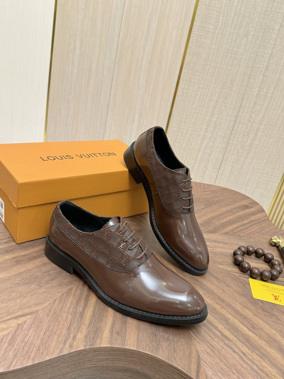 Louis Vuitton Textured Vamp Lace-Up Dress Shoes — front